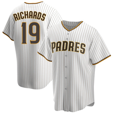 White/Brown Gene Richards Men's San Diego Padres Home Jersey - Replica Big Tall