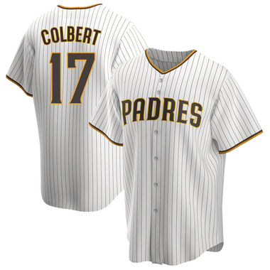 White/Brown Nate Colbert Men's San Diego Padres Home Jersey - Replica Big Tall